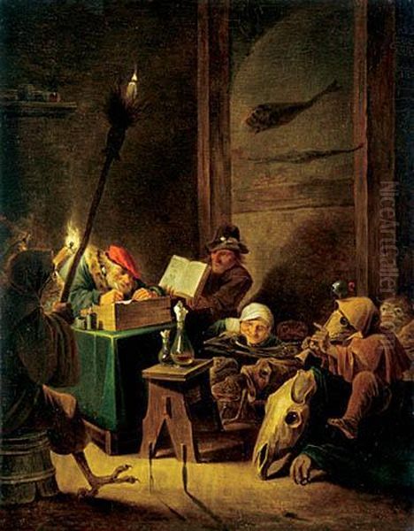 W Pracowni Czarnoksieznika Oil Painting by David The Younger Teniers