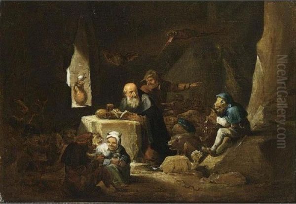 The Temptation Of Saint Anthony Oil Painting by David The Younger Teniers