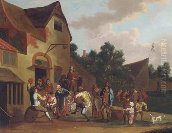 A Village Kermesse Oil Painting by David The Younger Teniers