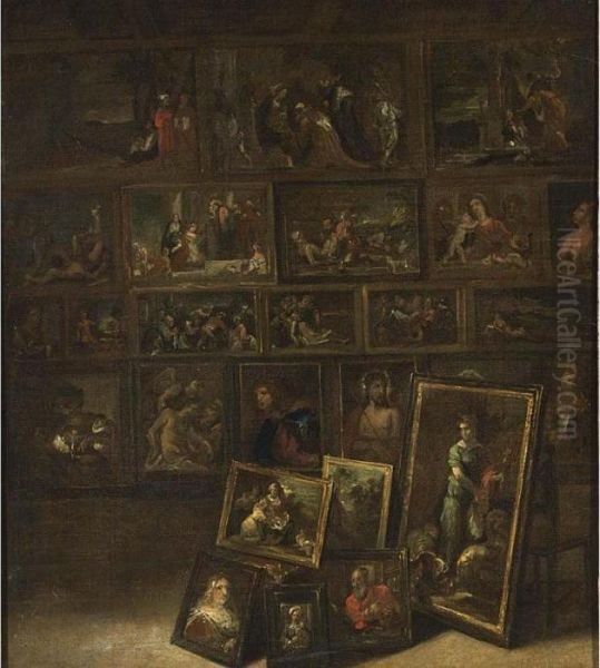 Archduke Leopold Wilhlem's Picture Gallery Oil Painting by David The Younger Teniers