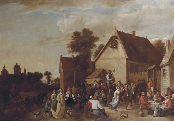 A Village Kermesse Oil Painting by David The Younger Teniers