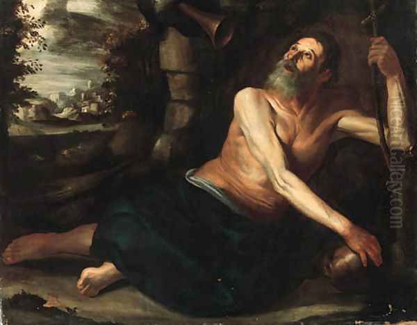 Saint Jerome in the Wilderness Oil Painting by Spanish School