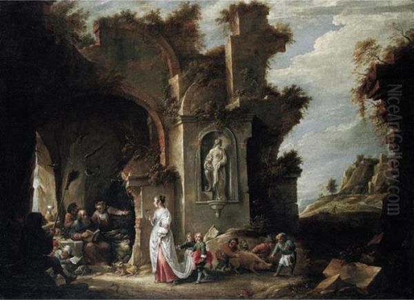 The Temptation Of Saint Anthony Oil Painting by David The Younger Teniers