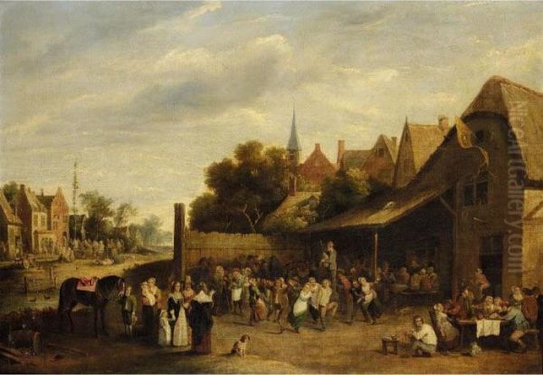 A Village Kermesse Oil Painting by David The Younger Teniers