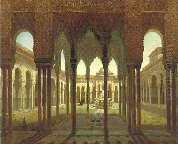 The Alhambra palace, Grenada Oil Painting by Spanish School