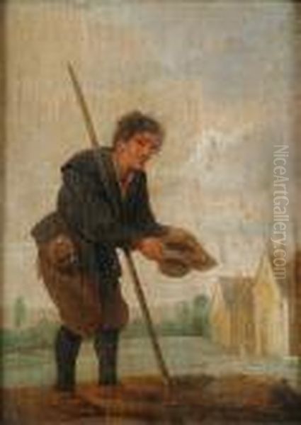 A Beggar In A Landscape; And A Traveller In A Landscape Oil Painting by David The Younger Teniers