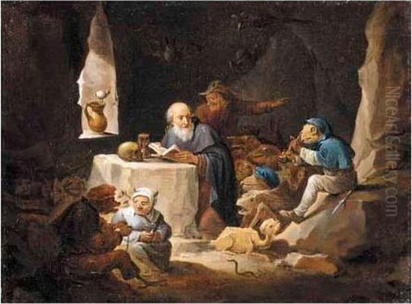 The Temptation Of Saint Anthony Oil Painting by David The Younger Teniers