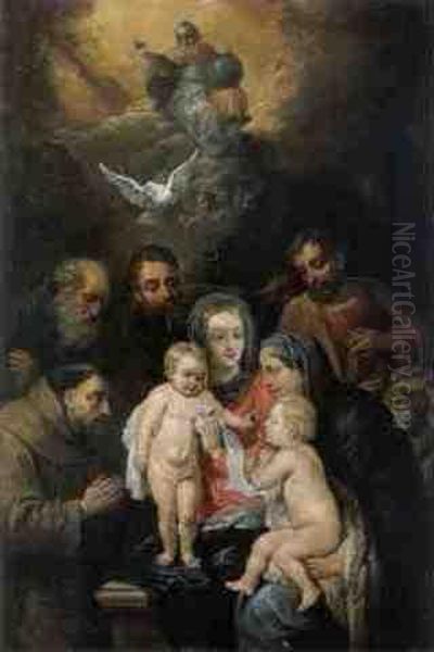 Heilige Familie Mit Der Hl.elisabeth Oil Painting by David The Younger Teniers