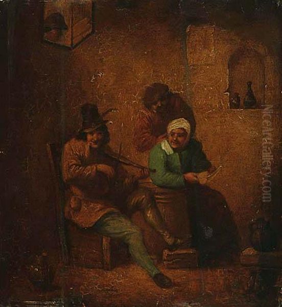 Skrzypek W Karczmie Oil Painting by David The Younger Teniers