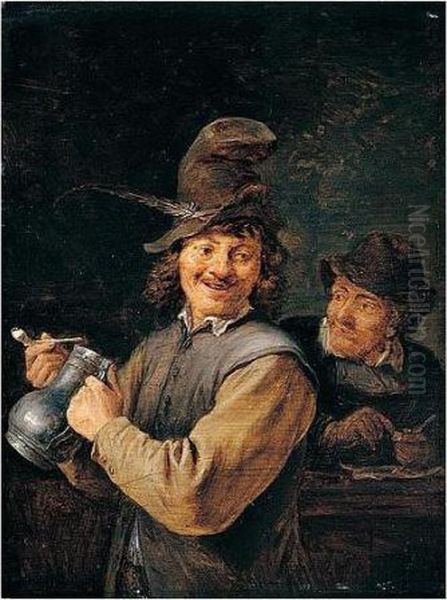 Signed Upper Right Oil Painting by David The Younger Teniers