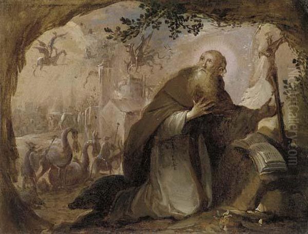 The Temptation Of Saint Anthony Oil Painting by David The Younger Teniers