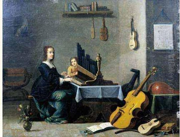 Allegorie De La Musique. Oil Painting by David The Younger Teniers