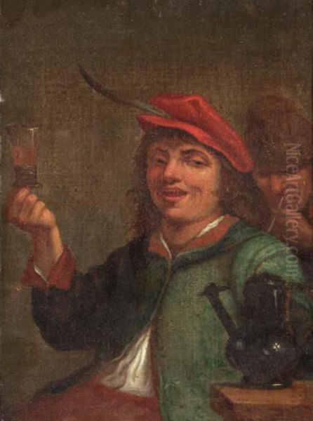 A Boor Drinking At Table In An Inn Oil Painting by David The Younger Teniers