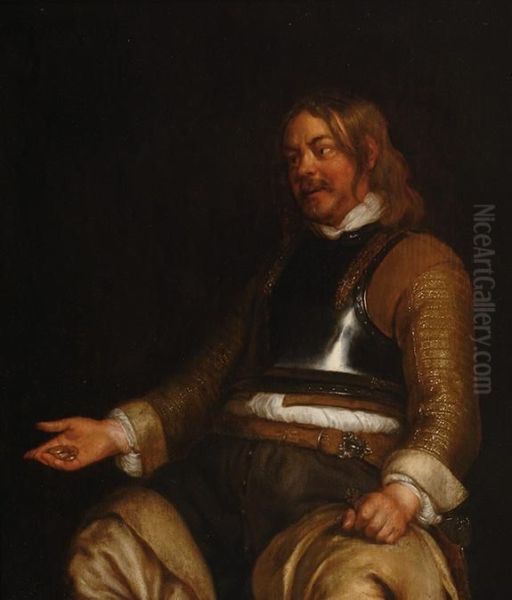 Portrait Of A Man Wearing Acuirass Oil Painting by Gerard Terborch