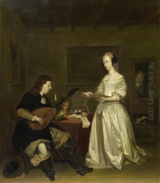 The Duet Oil Painting by Gerard Terborch