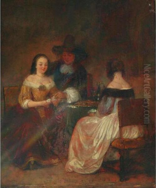 The Cardplayers Oil Painting by Gerard Terborch