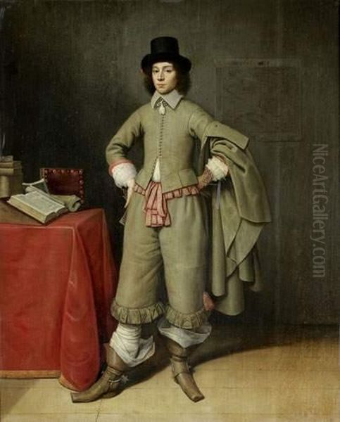 Portrait D'homme En Pied Oil Painting by Gerard Terborch