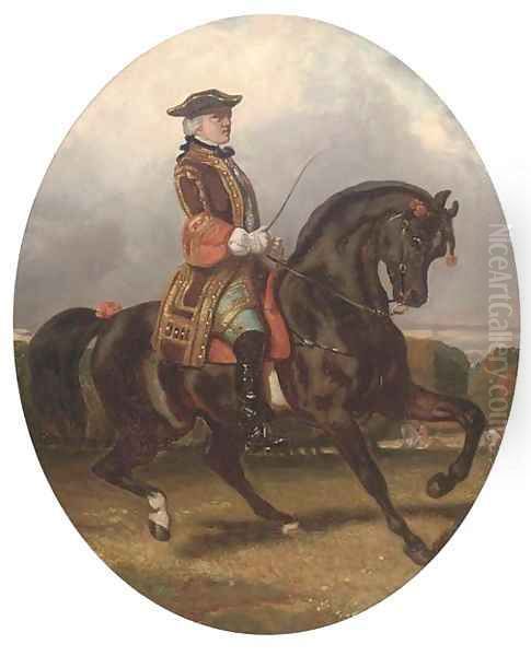 An officer on horseback Oil Painting by Spanish School