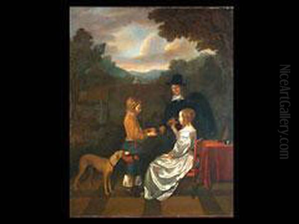 Die Erfrischung Oil Painting by Gerard Terborch