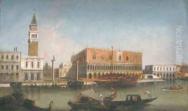 The Molo and the Piazetta, and the Palazzo Ducale, Venice Oil Painting by Venetian School