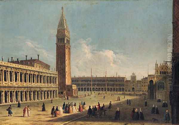 The Piazzetta, Venice, looking North, towards the Piazza San Marco Oil Painting by Venetian School