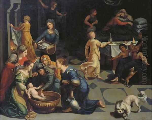 The Birth of the Virgin Oil Painting by Venetian School