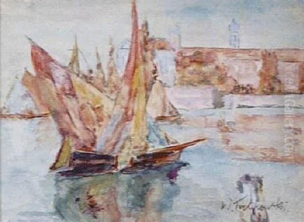 Port Wschodni Oil Painting by Wlodzimierz Terlikowski