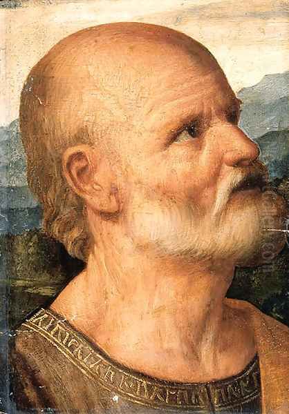 Head of a male Saint Oil Painting by Venetian School