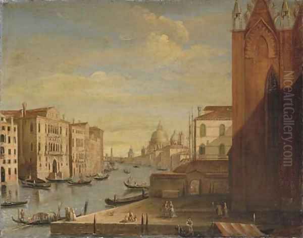 The Grand Canal, looking South-East, from Santa Maria dell Carita Oil Painting by Venetian School