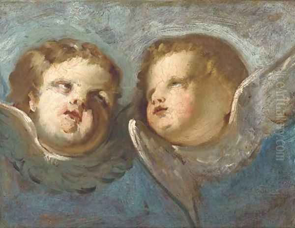 Two cherubs Oil Painting by Venetian School