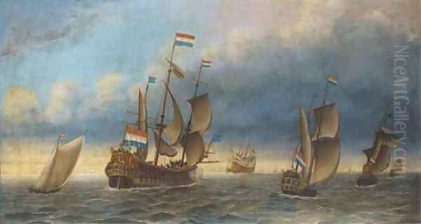 The departure of the Dutch fleet Oil Painting by Abraham Storck