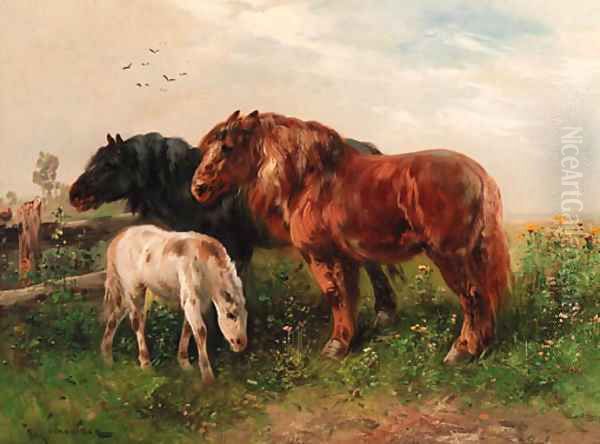 Horses Oil Painting by Henri Schouten