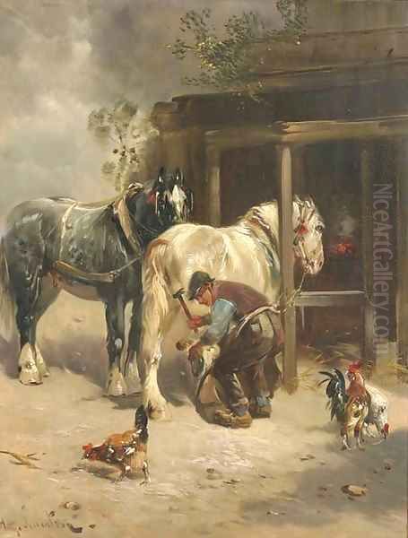 The hoof smith Oil Painting by Henri Schouten