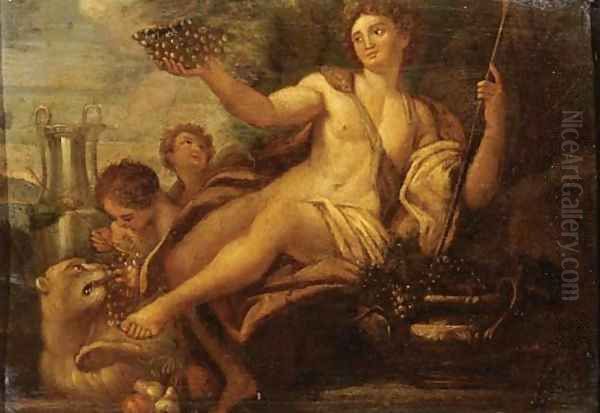 Bacchus triumphant; and Neptune Oil Painting by Roman School