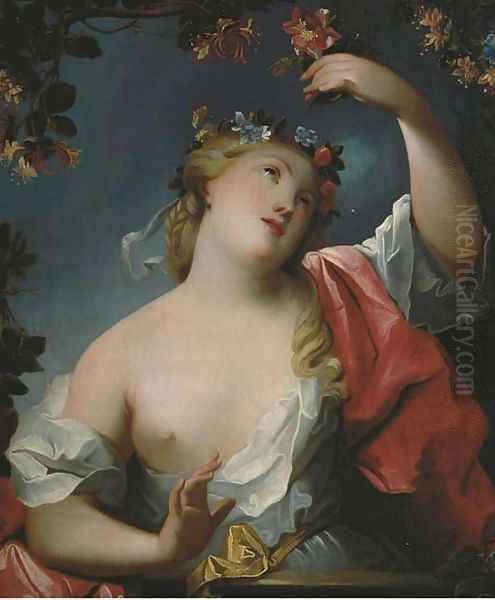 Flora Oil Painting by Roman School