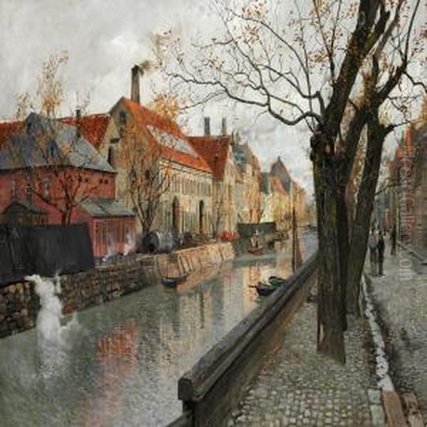 View Of Overgaden Oil Painting by Fritz Thaulow