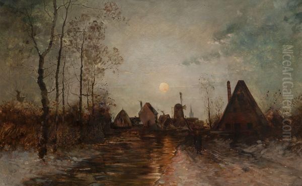 Les Faubourgs D'anvers Oil Painting by Fritz Thaulow