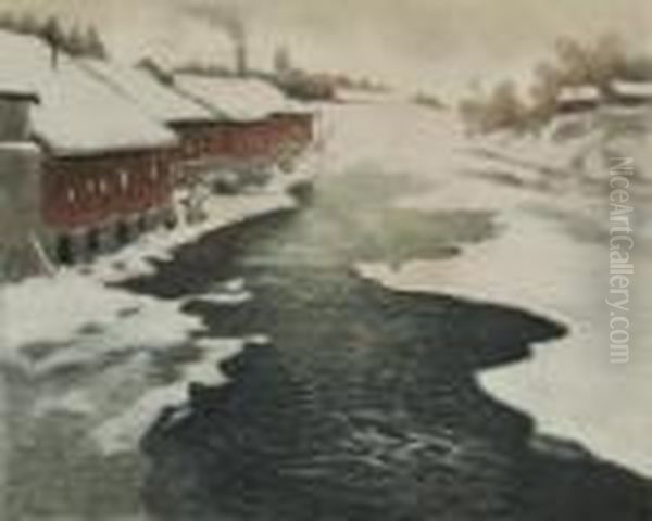 Winter In Norway. Oil Painting by Fritz Thaulow