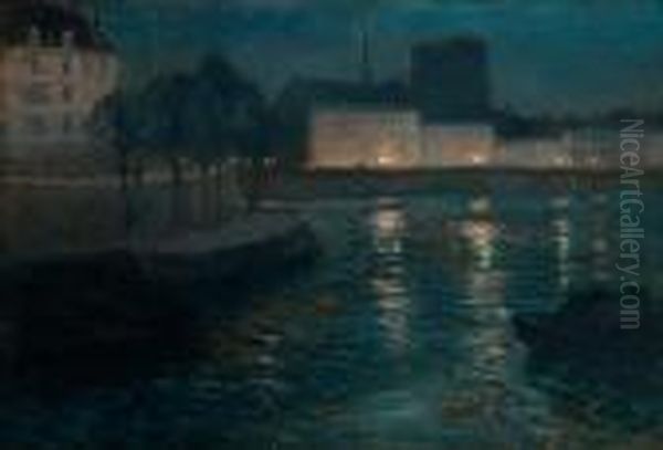 Evening Mood Oil Painting by Fritz Thaulow