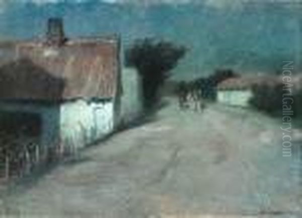 Hjemkomsten Oil Painting by Fritz Thaulow