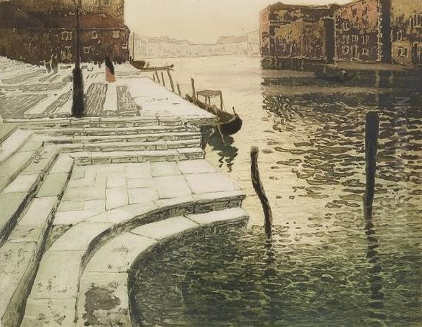 Marmortrappen Oil Painting by Fritz Thaulow