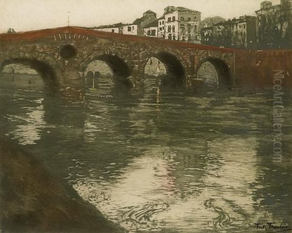 Veronabroen Oil Painting by Fritz Thaulow