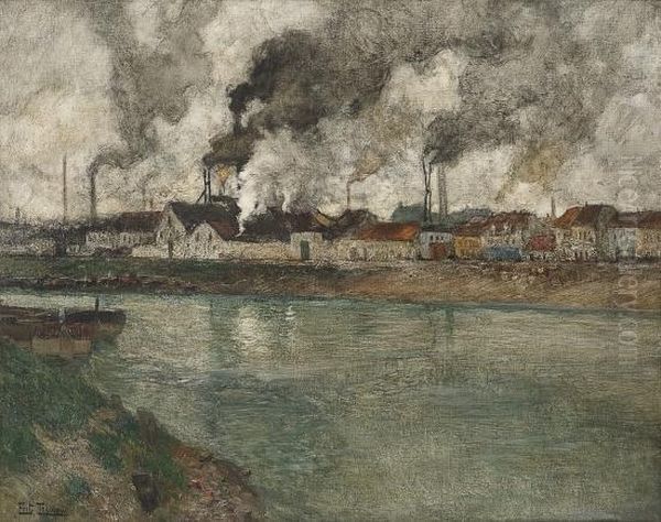 The Smoke Oil Painting by Fritz Thaulow