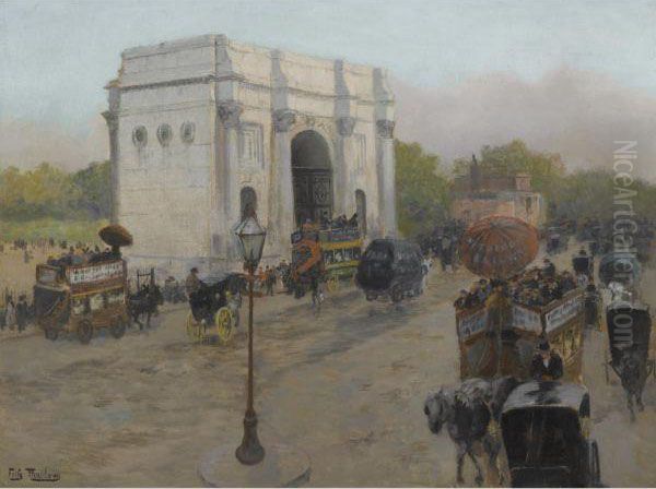 Marble Arch, London Oil Painting by Fritz Thaulow