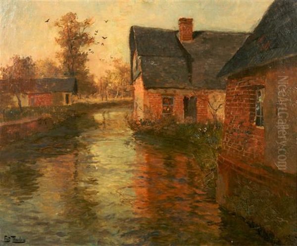 Banks Of A River Oil Painting by Fritz Thaulow