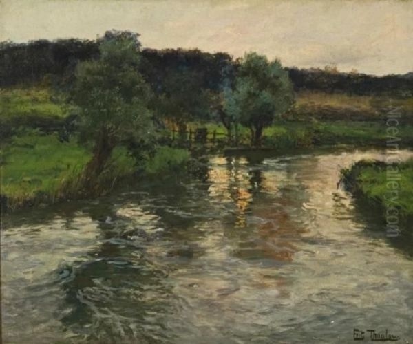 River View Oil Painting by Fritz Thaulow