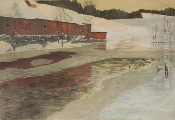 Inntrykk Frasne Oil Painting by Fritz Thaulow