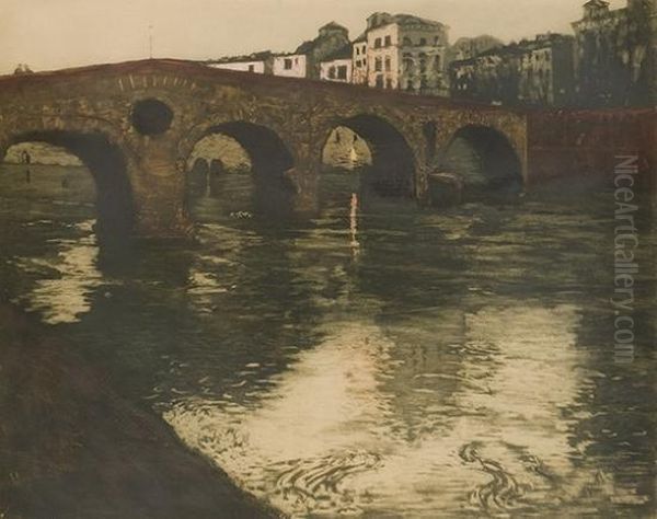 Veronabroen Oil Painting by Fritz Thaulow