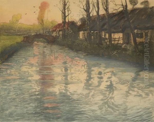 Elv Oil Painting by Fritz Thaulow