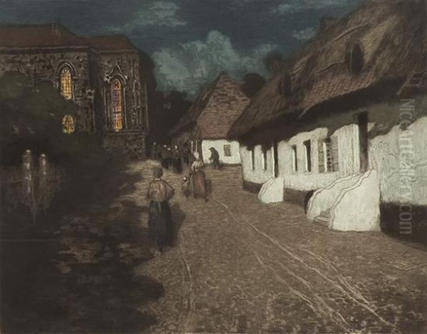 Mariasmaned Oil Painting by Fritz Thaulow